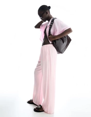 Zara Брюки из смесового льна с эластичным поясом