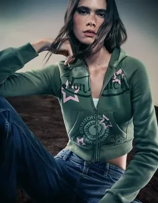 Толстовка VON DUTCH на молнии с принтом