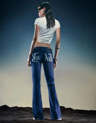 Zara Расклешенные джинсы VON DUTCH с вышивкой купить с доставкой.