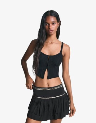 Zara Топ на бретелях с вырезами