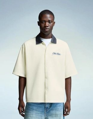 Zara Рубашка с короткими рукавами и вышивкой