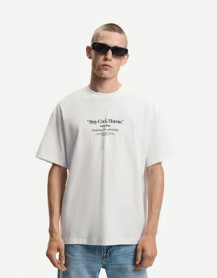 Zara Футболка оверсайз с принтом