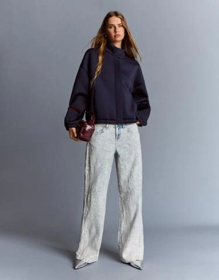 Zara Жаккардовые джинсы свободного кроя с низкой посадкой купить с доставкой.