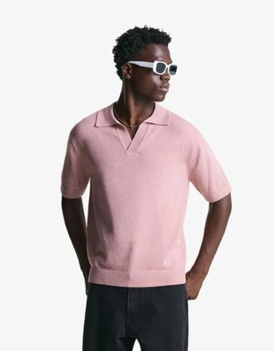 Zara Поло из рельефной махровой ткани