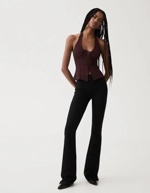 Zara Топ из бенгалина с горловиной халтер