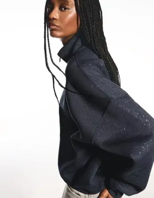 Толстовка на молнии с блестками- Заказать в России