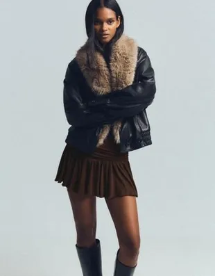 Мини-юбка с рельефным узором из ткани с металлизированной нитью- Заказать в России