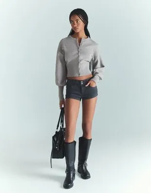 Приталенный кардиган в рубчик- Заказать в России