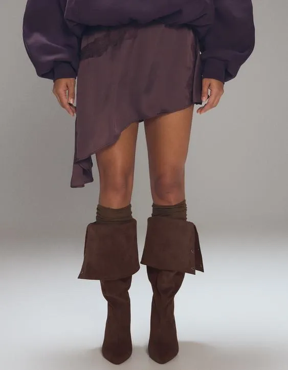 Block heel wide leg boots- Заказать в России