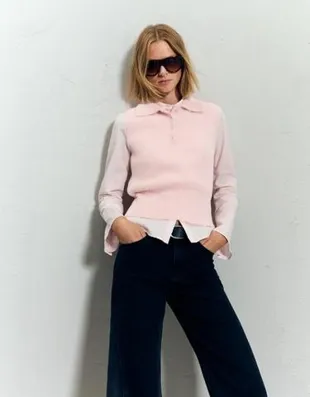 Жилет с воротником поло из искусственного меха- Заказать в России