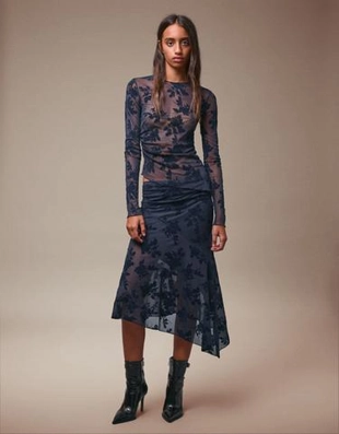 Zara Юбка-миди с принтом