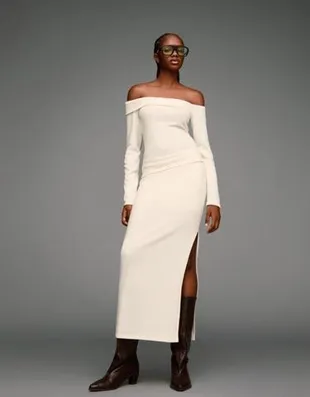 Мягкая трикотажная юбка миди