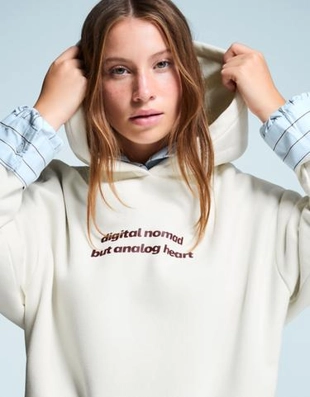 Zara Худи с капюшоном и принтом