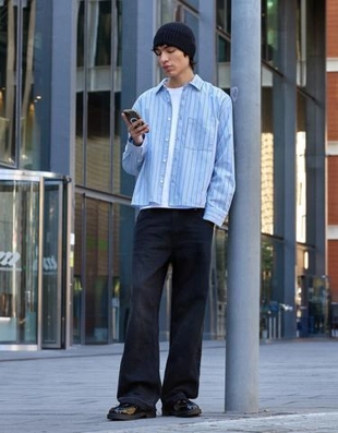 Zara Рубашка в полоску с принтом купить с доставкой.