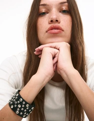 Zara Браслет из искусственной кожи с заклепками