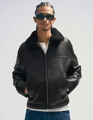 Куртка из искусственной кожи- Заказать в России