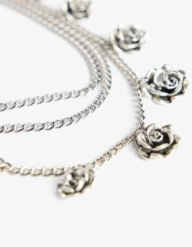 Цепочка с подвесками-розами- Заказать в России