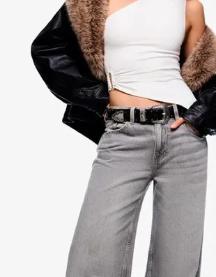 Пояс с имитацией кожи и заклепками