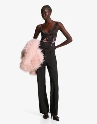 Zara DRAPED TULLE STRAPPY TOP WITH RHINESTONE PRINT купить с доставкой.