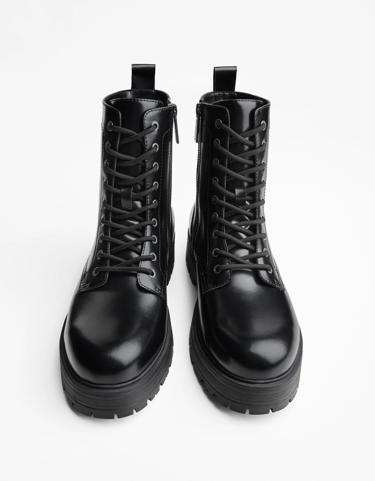 Zara Ботильоны со шнуровкой на рифленой подошве