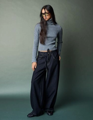 Zara Джинсы WIDE LEG BARREL с ремнем купить с доставкой.