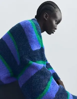 Свитер в разноцветную полоску- Заказать в России