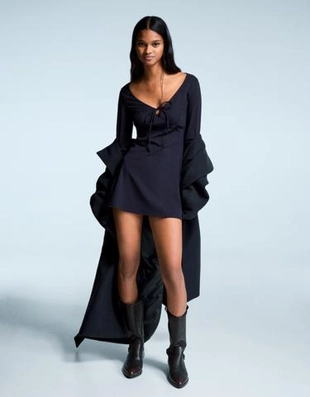 Zara Мини-платье с бантом