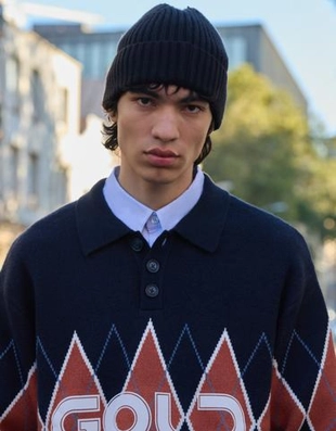 Zara Свитер с принтом и воротником поло