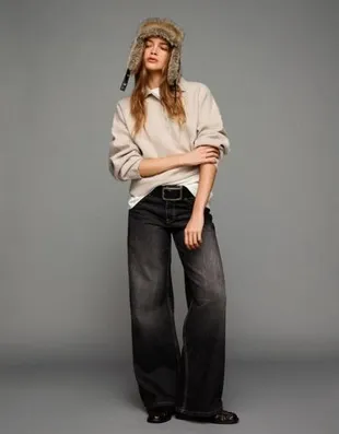 Свободный свитер с воротником поло- Заказать в России