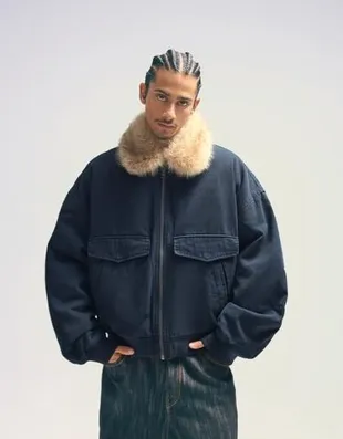 Куртка с воротником из искусственного меха