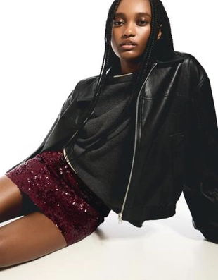 Zara Мини-юбка с пайетками