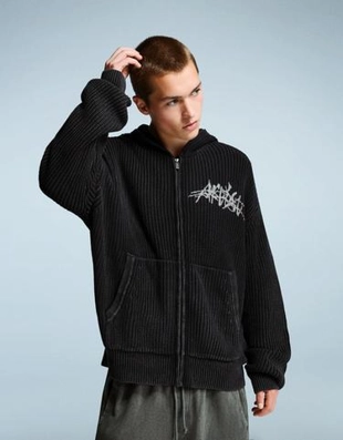 Zara Куртка на молнии с принтом