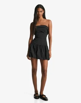 Платье-баллон мини с открытыми плечами- Заказать в России