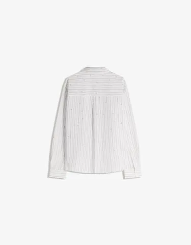 Рубашка свободного кроя с заклепками- Заказать в России