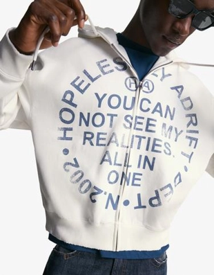 Zara Толстовка на молнии с принтом