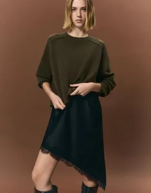 Трикотажный свитер со швами- Заказать в России