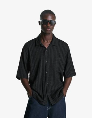 Zara Рубашка с короткими рукавами в стиле рустик купить с доставкой.