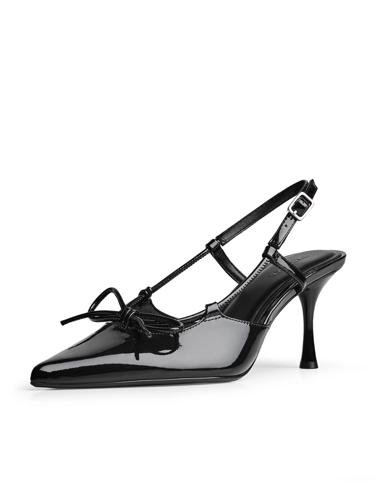 Zara Туфли на каблуке с открытой пяткой и декоративной деталью