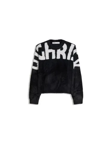 Свитер из искусственного меха с принтом