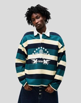 Zara Поло из мягкой ткани с принтом