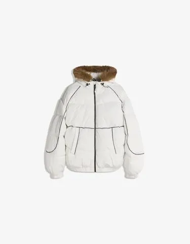 TECHNICAL JACKET WITH FAUX FUR HOOD- Заказать в России