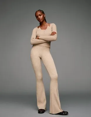 Широкие вязаные брюки- Заказать в России