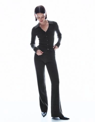 Zara Широкие брюки в рубчик