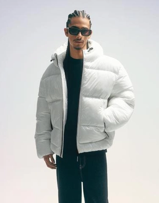 Zara Пуховик с капюшоном