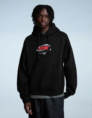 Худи «тачки» с капюшоном и принтом