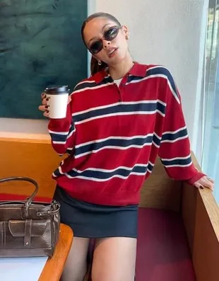 Свитер с воротником поло