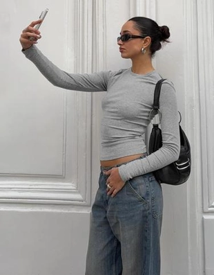 Zara Топ с длинными рукавами