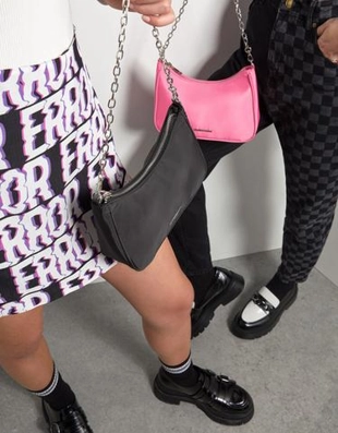 Zara Многофункциональная атласная сумка с плечевым ремнем и цепочкой