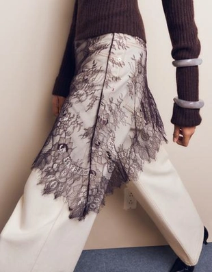 Zara Юбка-парео с кружевом купить с доставкой.