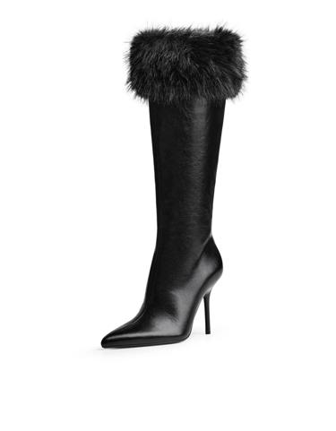 Zara Сапоги на каблуке с мехом купить с доставкой.